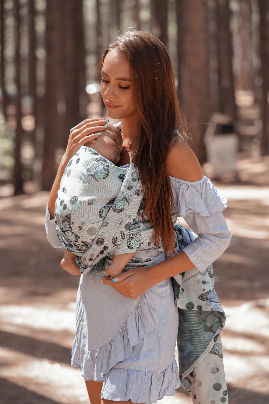 Hipstersbag sommerfugle blå