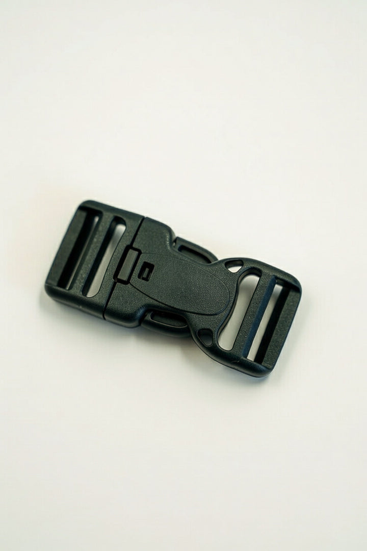Boucle avec bouton de sécurité 25mm noir